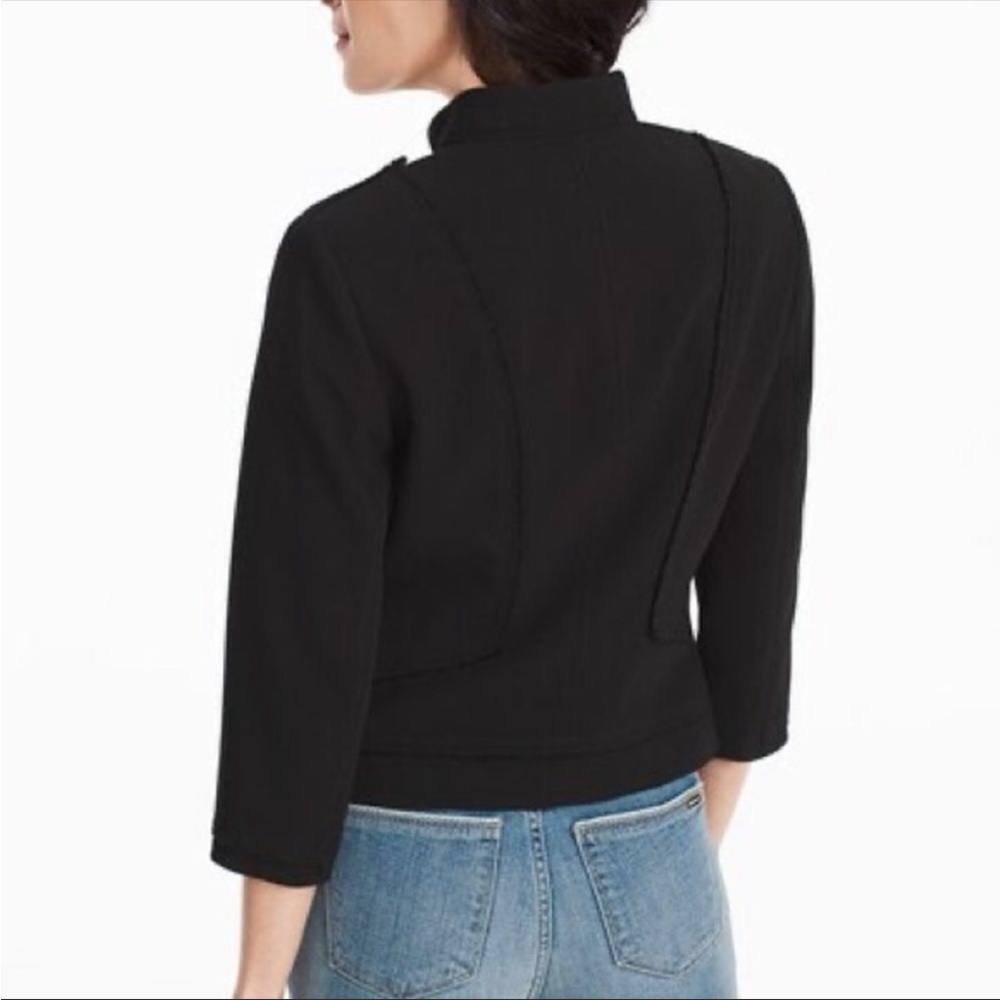 ⭐️NEW⭐️White House Black Market Black  Asymmetrical Zip Moto BikerJacket Blazer - Picture 3 of 13